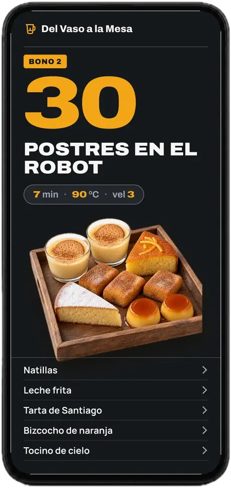 Portada del bono de 30 postres en un móvil